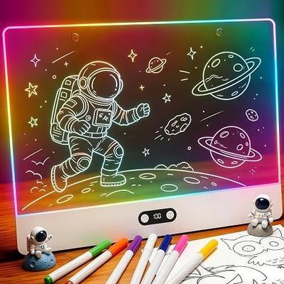 16" LED Drawing Board for Kids, Rechargeable Neon Light Up Drawing Board, Glow Doodle Board, LED Note Board with Colors, Dry Erase Board, 8 Markers, Birthday Gifts for Kids Teens Boys Girls