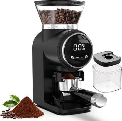 Ollygrin Conical Burr Coffee Grinder Electric, Touch Panel Burr Coffee Grinder with 30 Precise Settings, Compact Coffee Bean Grinder for Espresso to French Press, 2-12 Cups