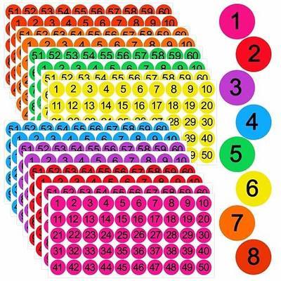 800 PCS Number Stickers for Classroom 1-100, 1 Inch Dot Consecutive Number Labels, Colored Sticker by Number, Inventory Sticker, Dot Stickers for Office, Storage, Indoor, Boxes (8 Colors)