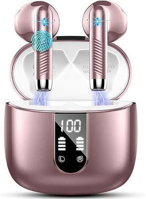 Wireless Earbuds, Bluetooth Headphones V5.4 Stereo Bass Ear Buds with ENC Noise Cancelling Mics,56H Bluetooth Earbuds with LED Display Charging Case, IP7 Waterproof Earphones for Android iOS【Mini】