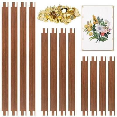 Needlepoint Stretcher Bars, 12 PCS, 8/12/16 Inch for Needlework | 3 Size Bar Set with 100 Gold Tacks, Match Lengths for Squares or Mix 2 Sizes for Rectangles to Keep Needlepoint Canvas Taut
