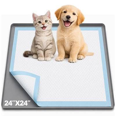 Dog Pee Pad Holder,Fits Up to 24" x 24" Pee Pad Holder for Dogs,Portable,Leak-Proof Silicone Puppy Pad Holder Tray,Easy to Clean Dog Training Pads for Indoor Floor Protection,Potty Mat Holder