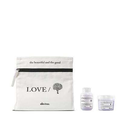 Davines LOVE/Smoothing Shampoo, Gentle Anti-Frizz Cleanser for Frizzy, Coarse or Unruly Hair - Promotes Straightening & Shine - Apple Pulp Formula for Soft, Tamed & Sleek Strands