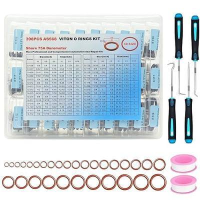 398PCS Viton O Rings,30 Sizes AS568 Standard O-Rings