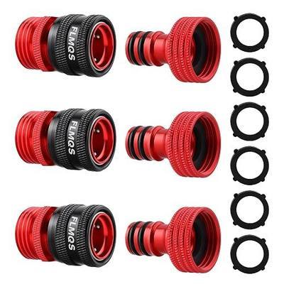 Garden Hose Quick Connectors, 3/4" GHT Heavy-Duty Aluminum Alloy Hose Fittings, Universal Leak-Proof Quick Connector Set, Rust Resistant (3 Sets)