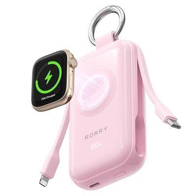 RORRY CharmGo Pro 45W Portable Charger Power Bank 10000mAh Battery Pack | Fast Charging, Built-in Cables, 3-in-1 Keychain Design, for iPhone, Apple Watch, iPad, MacBook, Travel Essential, Pocket Size