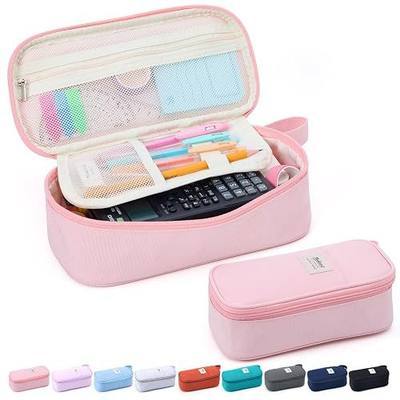 Pencil Case Pouch, Large Capacity Pen Bag Organizer, Cute Aesthetic Pencil Box for Girls Boys Kids, Back to School Supplies, Teacher Supplies Classroom Essentials, Pink