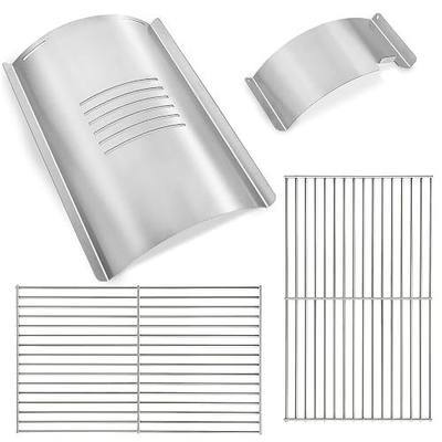 Flame Broiler Kit for Pit Boss Lexington 500 540 550 Series Cooking Grid Smoker Grill Grate Replacement Parts Pitboss Pellet Drip Tray Diffuser Heat Deflector Plate BBQ Accessories PB500NX