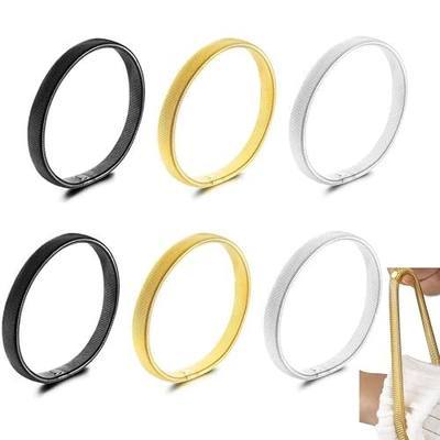 Sleeve Garters for Women Men 6-Pack Stretchy Metal Sleeve Holders Anti-Slip Arm Bands Elastic Arm Straps,Elastic Arm Straps Fixing Long Sleeves for Men Women Use(Gold, Silver, Black)
