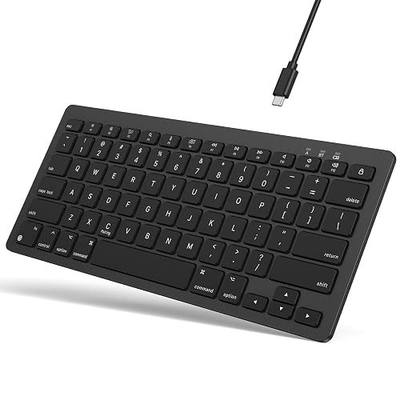 OMOTON Rechargeable Keyboard for Mac, Bluetooth Only, No Numpad, Ink Black | Ergonomic 8° tilt, 14 Hotkeys, Compact, Perfect for Travel & Home Office, Wireless Keyboard for MacBook Pro/Air iMac Mac mini