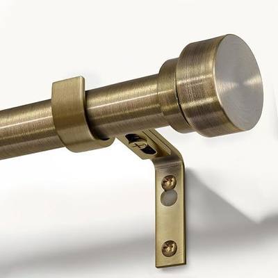 Lootkell Antique Bronze Curtain Rods for Windows 48 to 84 with Adjustable Brackets Heavy Duty 1" Diameter Window Treatment Rod with Solid Metal Finials for Outdoor Bedroom Kitchen Living Room