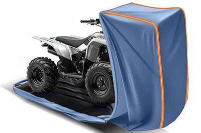Enclosed ATV Cover Waterproof Outdoor Heavy Duty Fit Length up to 94.5" | Made of Waterproof Polyester Taffeta Fabric with 600N tear resistance, 6000Pa water resistance with Reflective Strips
