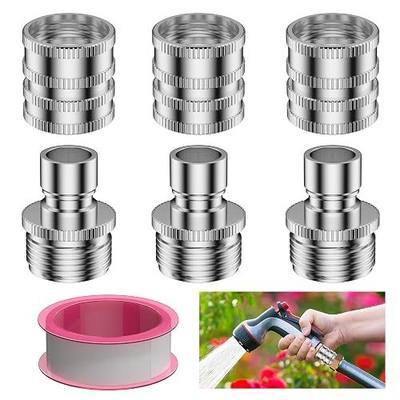Garden Hose Quick Connect Fittings Set,3/4 Inch GHT Stainless Steel Water Hose Quick Connect for Garden Hoses,Faucet,Sprinklers,Spray,Durable Male To Female Hose Adapter(3 Female+ 3 Male)