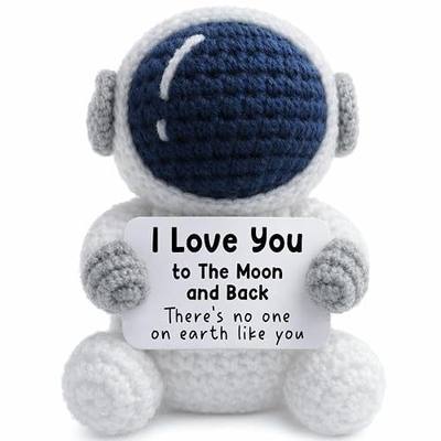 I Love You Gifts for Him Her Boyfriend Girlfriend Handmade Crochet Astronaut for Anniversary Valentines Birthday Gift for Women Men Wife Fathers Day Husband Couples