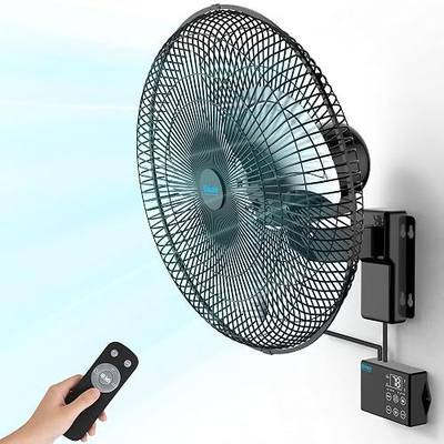 18" Wall Mounted Fan with Thermostat, Oscillating Outdoor Wall Mount Fan with Remote, 1-18H Timer, 3-Speed 4200 CFM High Velocity Industrial Wall Fan for Garage, Farm, Patio, Workshop, Barn