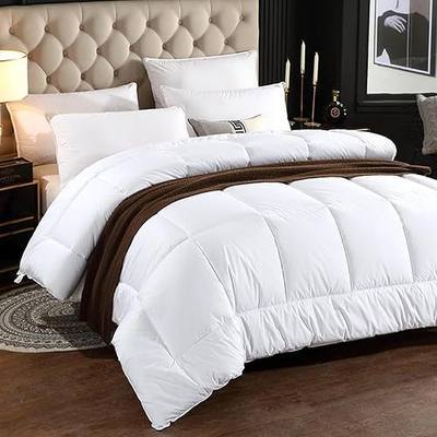 SheRest Comforter Duvet Insert Queen Size - Soft Microfiber Down Alternative with 8 Tabs, Breathable Quilted Bedding Blanket for Hot & Cold Sleepers, Machine Washable, White 88 x 88 Inches