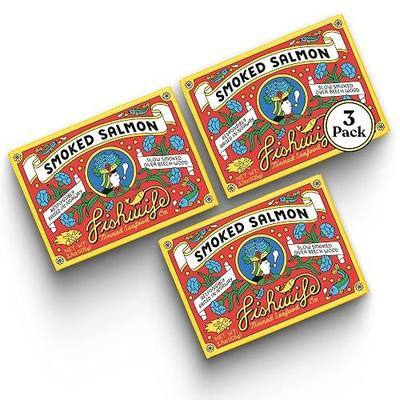 Fishwife Smoked Salmon (3-Pack) | Premium Tinned Fish | ASC-Certified | Gluten Free, High Protein, Paleo Friendly, Omega-3s | Hand-Packed w/ Spanish Olive Oil | Farmed from Norway