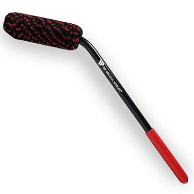 Wheel Woolies Caliper & Spoke Brush - 18" Angled Wheel Cleaning Brush for Rims, Spokes & Brake Calipers | Slim No-Scratch Rim Brush with Anti-Slip Grip Handle | Made in USA