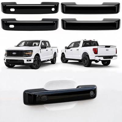 No Adhesive Snap-on Car Door Handle Cover Protector Compatible for Ford 2021 2022 2023 2024 2025 2026 F150 Bronco, 2023 2024 2025 2026 Super Duty F250 F350 F450 Accessories (1. Glossy Black)