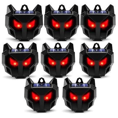Solar Nocturnal Animal Repeller Outdoor with Predator Eyes Auto Activate Predator Deterrent Guard Lights for Coyote Skunk Deer Fox Raccoon,Nighttime Protection for Chicken Coop Yard Garden, 8 Pack