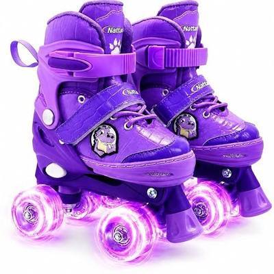 Kids Roller Skates for Kids Boys Girls, 4 Sizes Adjustable Quad Skates with All Light up Wheels - Birthday Gift for Outdoor Indoor Sports