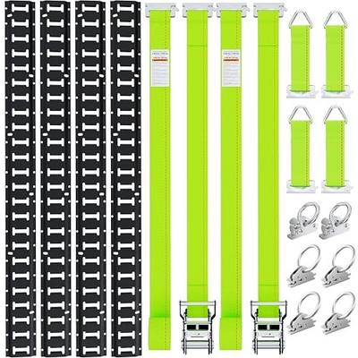 UMIRO 4FT E Track Tie-Down Rail Kit,16PCS E-Tracks Set Includes 4 Steel Rails & 6 O Rings & 4 Tie-Offs with D-Ring & 2 Pack Ratchet Straps,Securing Accessories for Cargo,Motorcycles,and Bikes