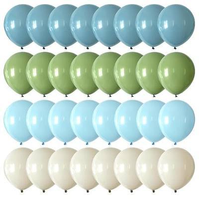 Dusty Blue Sage Green Balloons 55 pcs 12 Inch Light Blue Sand White Latex Balloons for Boys Birthday Baby Shower Bridal Shower Wedding Party Decorations