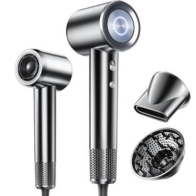 High Speed Hair Dryer, 160000RPM Fast Drying Blow Dryer, Negative Ions for Frizz-Free with Less Damage, Low Noise 2 Speeds & 4 Temps, Lightweight, with Diffuser & Concentrator Nozzle for Home & Travel