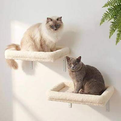 Veehoo Cat Wall Shelves for Large Cats, 2-Pack Cat Shelf for Climbing | 20.5"×15.7" Large Cat Wall Furniture with Soft Cushion Perch Bed, 40 lbs Support, Fits 16 Inch Drywall
