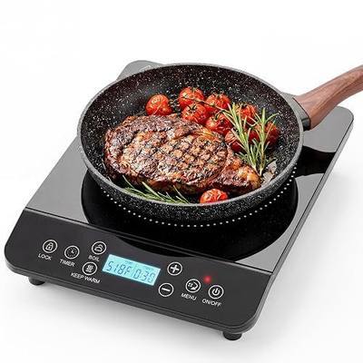 Portable Induction Cooktop 1800W Electric Countertop Stove for Kitchen, RV | Induction Burner with 9 Temperature Settings (140℉-518℉), 9 Power Levels, 10-Hour Timer Adjustment, LED Display, Safety Lock