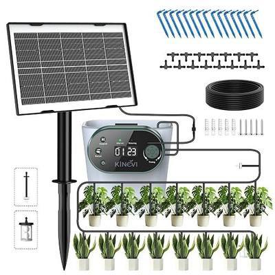 Automatic Plant Waterer Indoor 8W,Self Watering System for 30 Potted Plants, IP54 Waterproof Drip Irrigation System Device Kit,Programmable Water Timer with Smart Humidity Detection