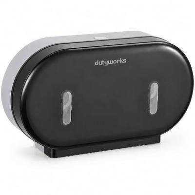 Commercial Jumbo Toilet Paper Dispenser Wall Mount | Holds 2 Rolls up to 9 in, Lockable, Visible Window, Sliding Divider, No-Drill Installation, Heavy Duty ABS