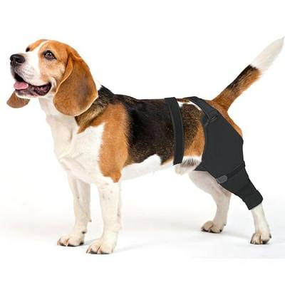 Dog Rear Leg Sleeve to Stop Licking, Hind Leg Protector After TPLO Recovery, ACL Surgery, Wounds or Skin Issues, Soft Breathable Comfortable Cover for Large Medium Small Dogs, L,Left, Black