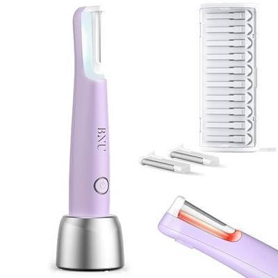 BNU Dermaplane Razor for Women Face, Peach Fuzz Removal & Sonic Exfoliation | Red Light Skin Support & LED Light, Dermaplaning Tool with 3 Speeds, 10 Blades & 2 Polishing Heads, 3-Year Warranty
