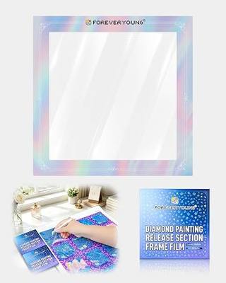 forever young Reusable Diamond Art Release Film 30 PCS Gradient Rainbow | Non-stick release paper for diamond painting. 10×10cm reusable sheets help section artwork easily and keep workspace clean.