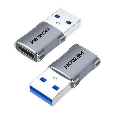 USB to USB C Adapter 2 Pack, 3A Fast Charging 5Gbps Data Transfer,USB C Female to A Male Charger Converter for M-ac Book Pad Pro Phone 15/16/17 Ga-laxy Smartphone Laptop Tablet Type-C device Gray