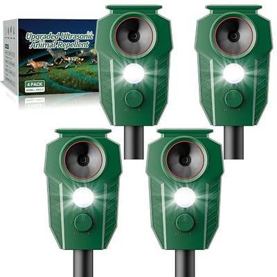 Keep Deer & Cats Away – Solar Ultrasonic Deer Repellent Devices with Motion Sensor & LED Flashing Lights, Waterproof Animal Repeller Outdoor for Yard, Garden & Lawn