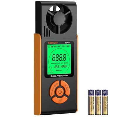Wind Speed Anemometer Handheld, 6 Units Precise Measurement Digital Wind Speed Meter with Backlight LCD and MAX/MIN/AVG Function for Sailing Drone Flying Outdoor Activities and HVAC