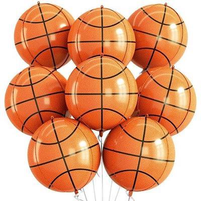 8PCS Basketball Balloons, 22Inch Basketball Foil Balloons, Sports Balloon Basketballs Birthday Decorations for Basketball Theme Birthday Party Baby Shower Sports Theme Party Decorations