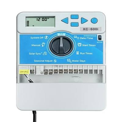 Compatible with Hunter X-Core XC600i Indoor Sprinkler Timer, 6 Zone Irrigation Controller, Indoor Lawn & Garden Watering System, Easy Program, No Wi-Fi Required