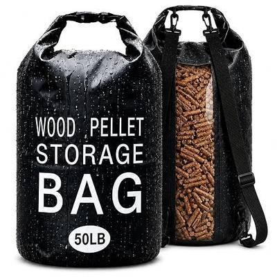2 Pack 50LB Wood Pellet Storage Containers - Large Charcoal Storage | Waterproof Pellet Organizer with Handles, Charcoal Storage Bin for Grill, Smoker Accessories for BBQ Pellets Charcoal