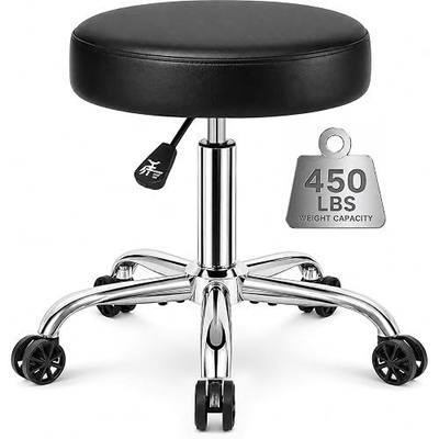 Heavy Duty Rolling Stool with Wheels, 450 lb Capacity | Height Adjustable 360°Swivel Stool with Comfort Foam Seat and 22″Reinforced Base for Salon, Spa, Tattoo, office & Medical