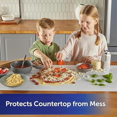 Reynolds Kitchens Countertop Prep Paper,Non Slip Kitchen Counter Protector Paper for Food Prep,Moisture,and Grease Protection,Writable Surface,16.66 Yards x 18 Inches,75 Total Sq.Ft.(Pack of 2)