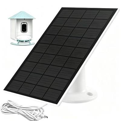 Type-C Solar Panel Charger for Birdfy Feeder Camera, 9.8ft Charging Cable, IP65 Waterproof for Outdoors, 5W Continuously Power Supply