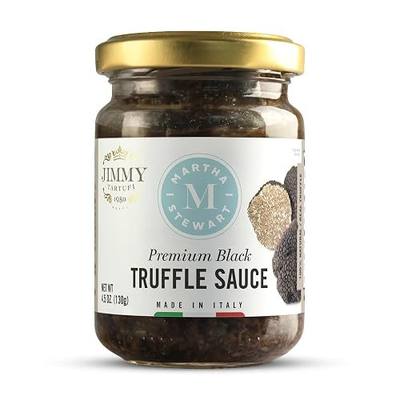 Martha Stewart & Jimmy Tartufi Premium Black Truffle Sauce, 4.5 oz Jar (Pack of 1) - Made With Real Truffles - No Preservatives, Colorants or Added Sugar - For Pasta, Risotto, Meat, Crostini, Eggs