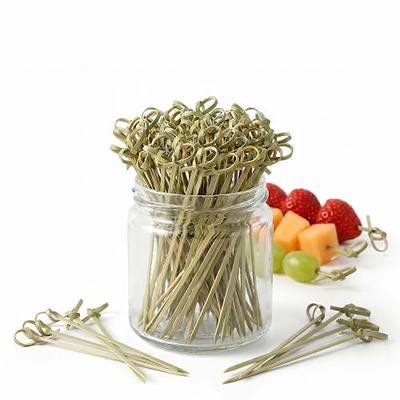 300 PCS 6 Inch Cocktail Picks Natural Bamboo Knot Skewers, Fancy Toothpicks for Appetizers Drinks Fruit Charcuterie Boards, Multi-Purpose Food Sticks Party Bar Garnish Accessories for Birthday