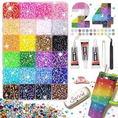 Bedazzling Kit 30000PCS Bedazzled Kits 24 Colors 3MM Jelly Resin AB Flatback Rhinestones for Bedazzling Gems with 3PCS Jewelry Adhesive Tools for Badazzle DIY Nail Art Gifts