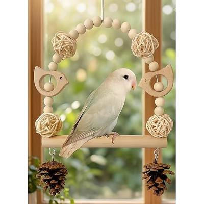 Bird Swing Bird Toys Parrot Toys Parakeet Toys Bird Cage Accessories for Budgerigar, Parakeet, Conure, Cockatiel, Mynah, Love Birds, Finches (A)