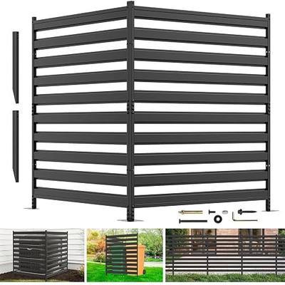 2Panels 48"W x 48"H Air Conditioner Fence Screen Outside Privacy Unit | Metal Privacy Fence for Outside Unit, Pool Equipment Enclosure, Trash Can Fence, No Dig Backyard Fencing for Outdoor