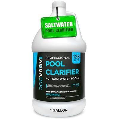 AquaDoc Pool Clarifier for Saltwater Pools - 128 oz - Swimming Pool Water Clarifier for Inground and Above Ground Pools to Help Improve Clarity and Filtration - Made in USA